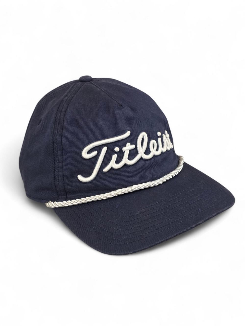 Titleist Tempest Golf Club Hat Navy Rope Leather Strapback Adjustable Dad Hat